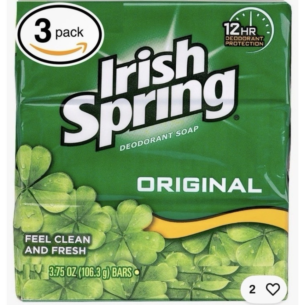(PACK of 3 BARS) Irish Spring ORIGINAL SCENT Bar Soap for Men& Women. 12-HOUR OD